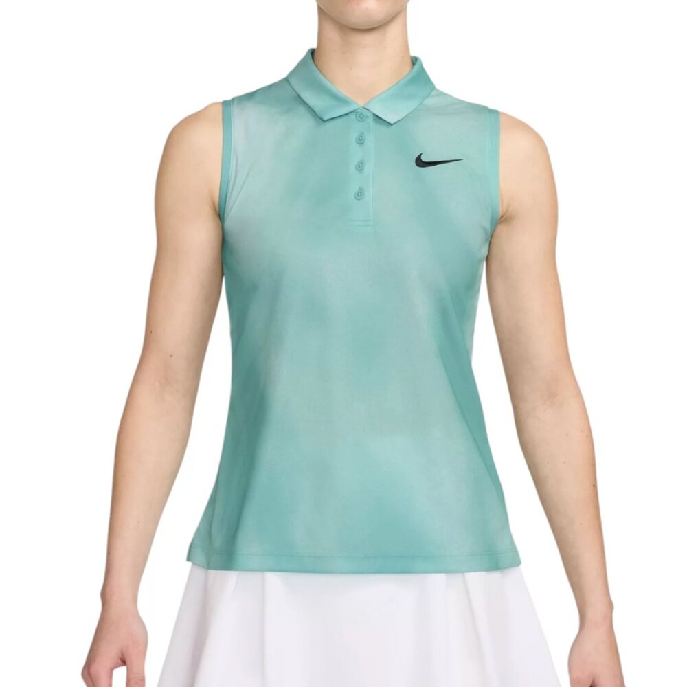 NWT New Nike Women's Sleeveless Dri-FIT Victory Printed Golf Polo Small S Shirt